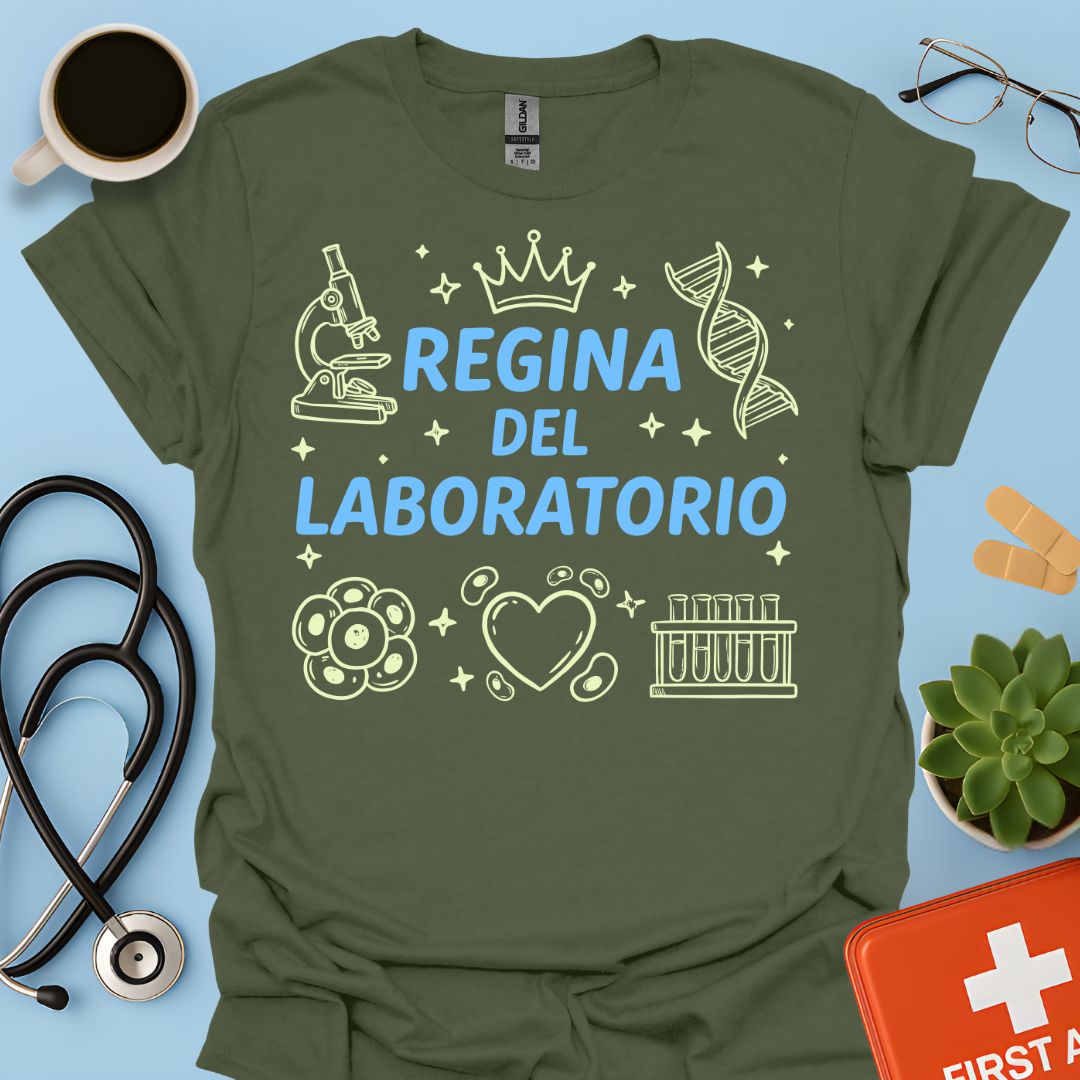 Regina del Laboratorio - Maglietta Tecnica di Laboratorio Biologa