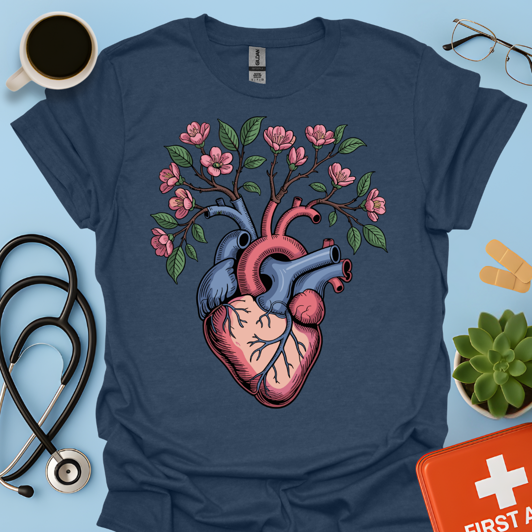 Anatomia Floreale Cuore Medicina Maglietta