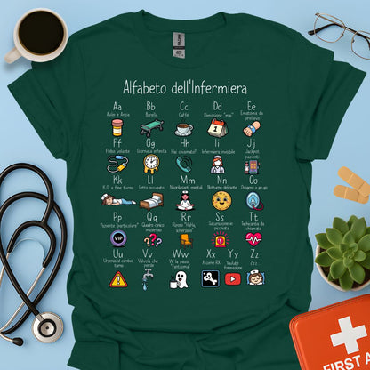Alfabeto dell'Infermiera Maglietta