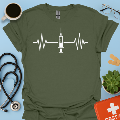 Battito Cardiaco, Linea Ecg, Siringa - Infermiere / Infermiera Maglietta