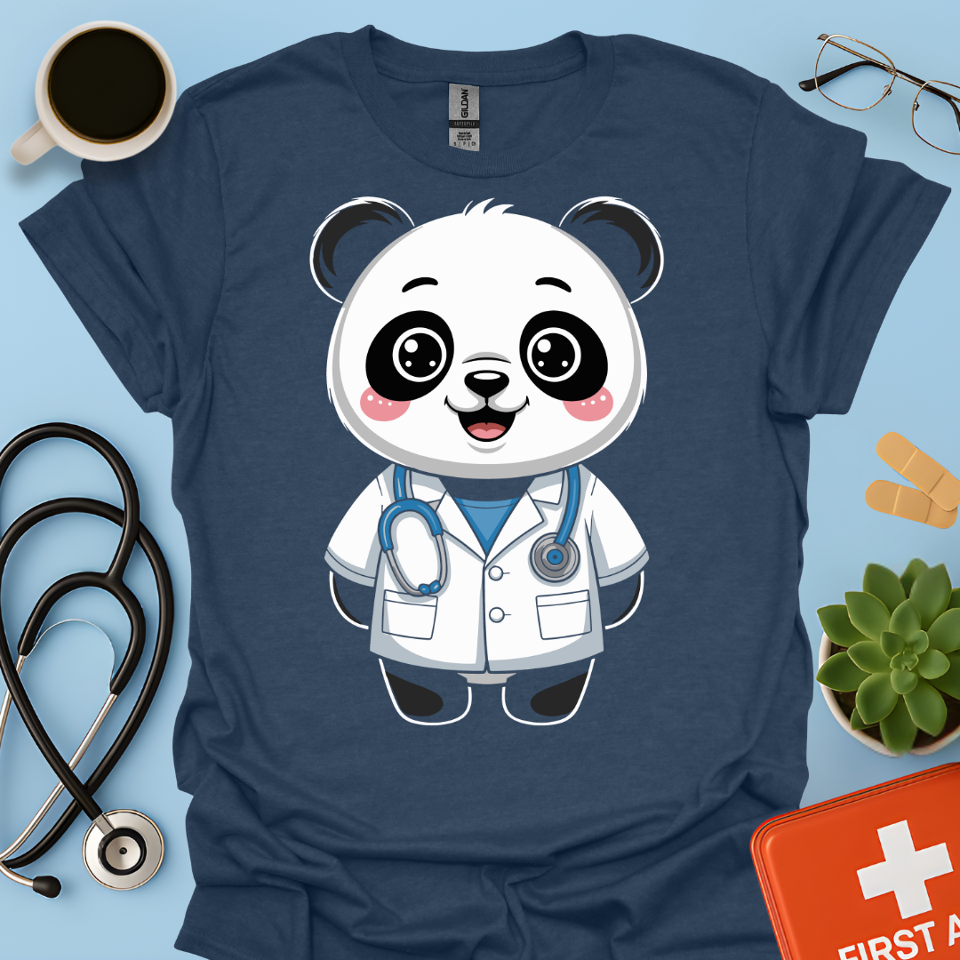 Panda Dottore Carino Maglietta