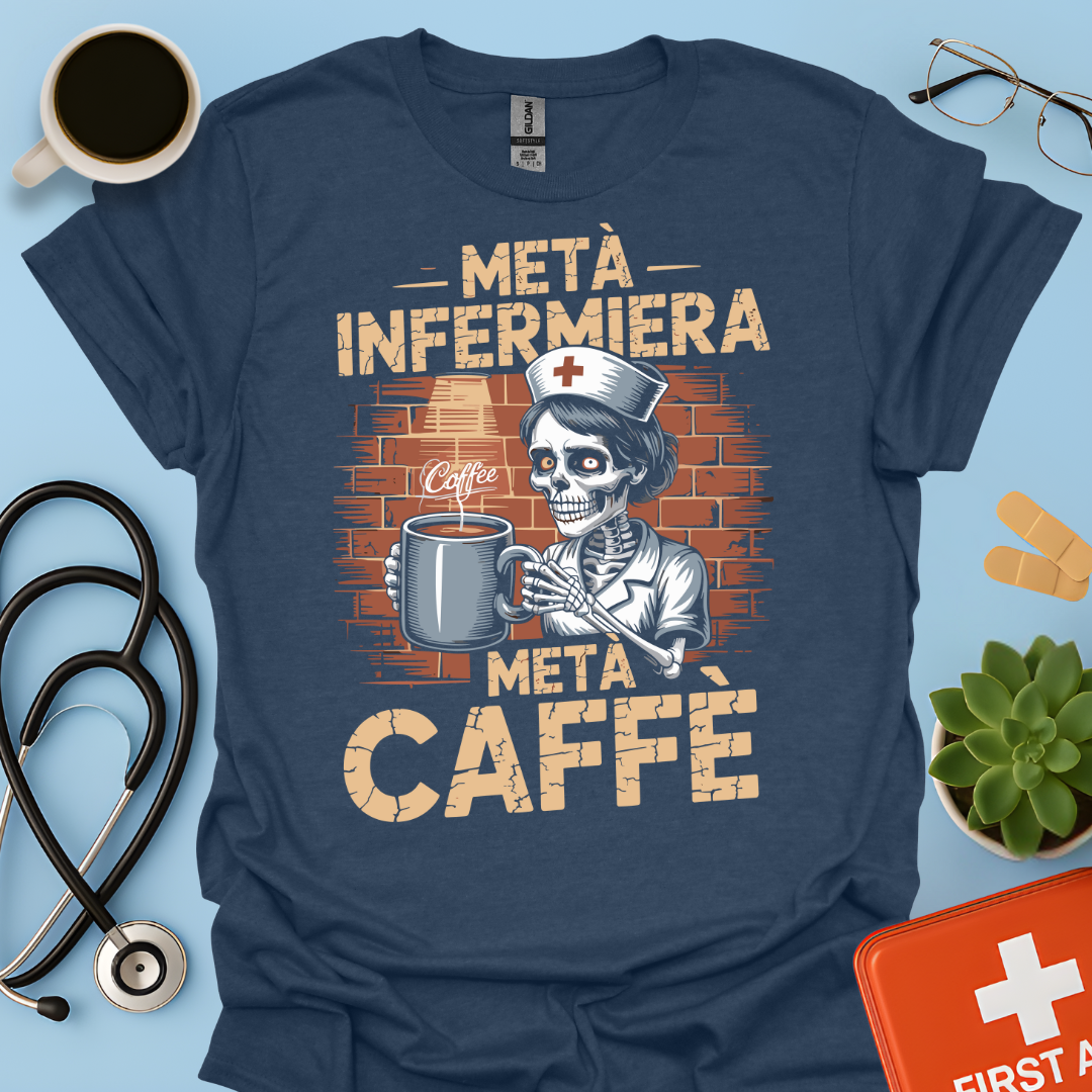 Metà infermiera Metà Caffè - Infermiera Maglietta