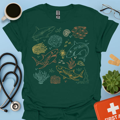 Squali Maglietta Biologia Marina