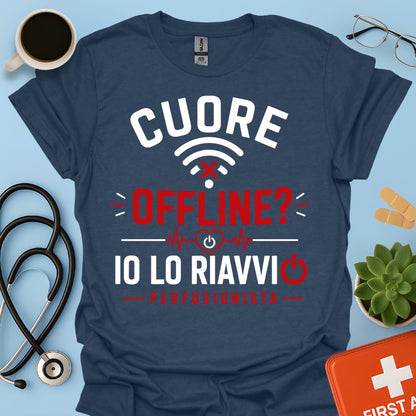 Perfusionista – Maglietta "Cuore Offline? Io Lo Riavvio"