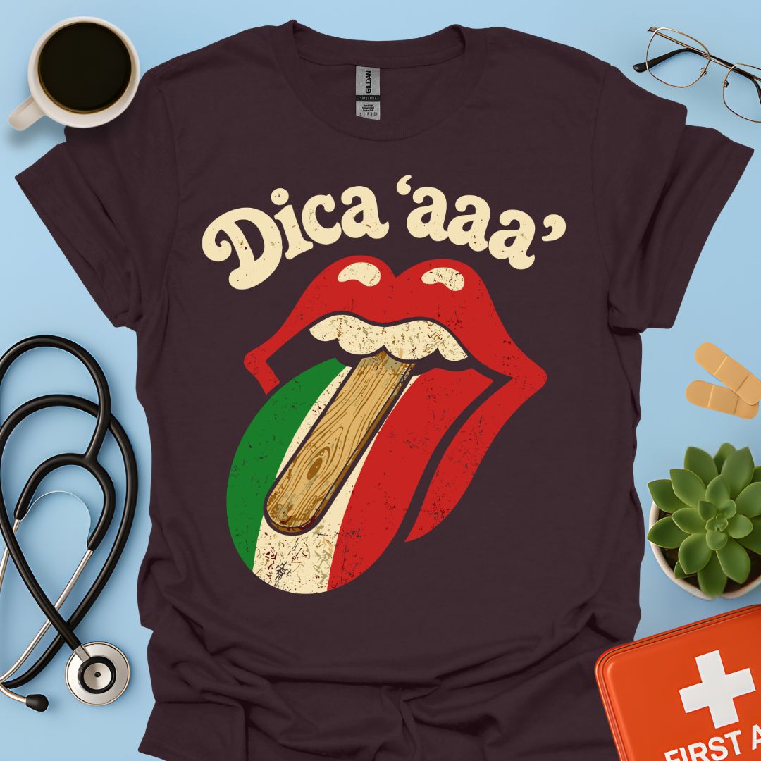 Dica 'aaa' - Maglietta Divertente e Vintage per Medico