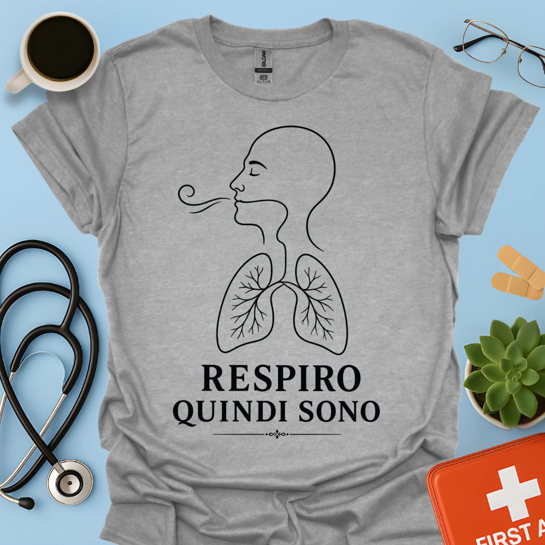 Maglietta Pneumologo – Respiro Quindi Sono - Regalo Medico Polmoni