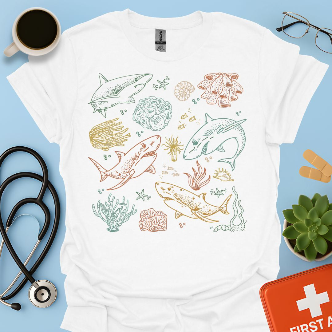 Squali Maglietta Biologia Marina