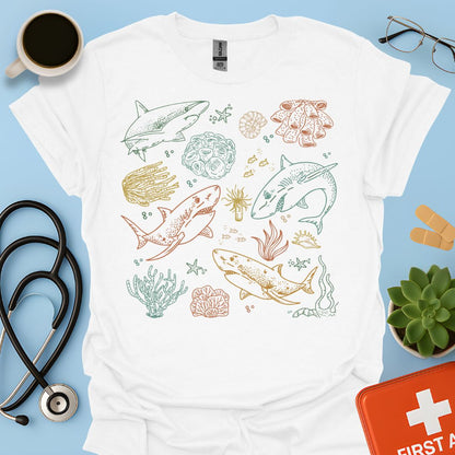 Squali Maglietta Biologia Marina