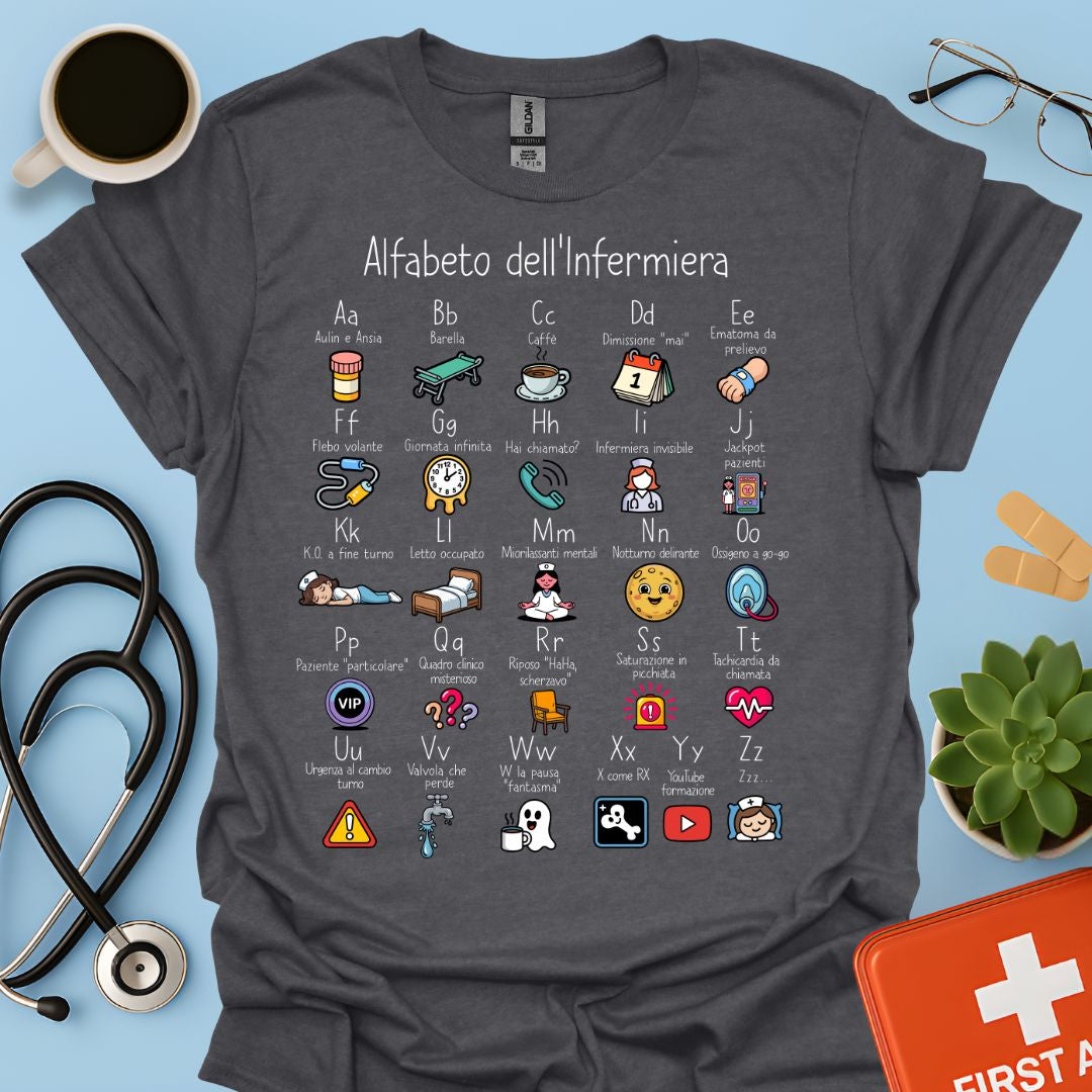 Alfabeto dell'Infermiera Maglietta