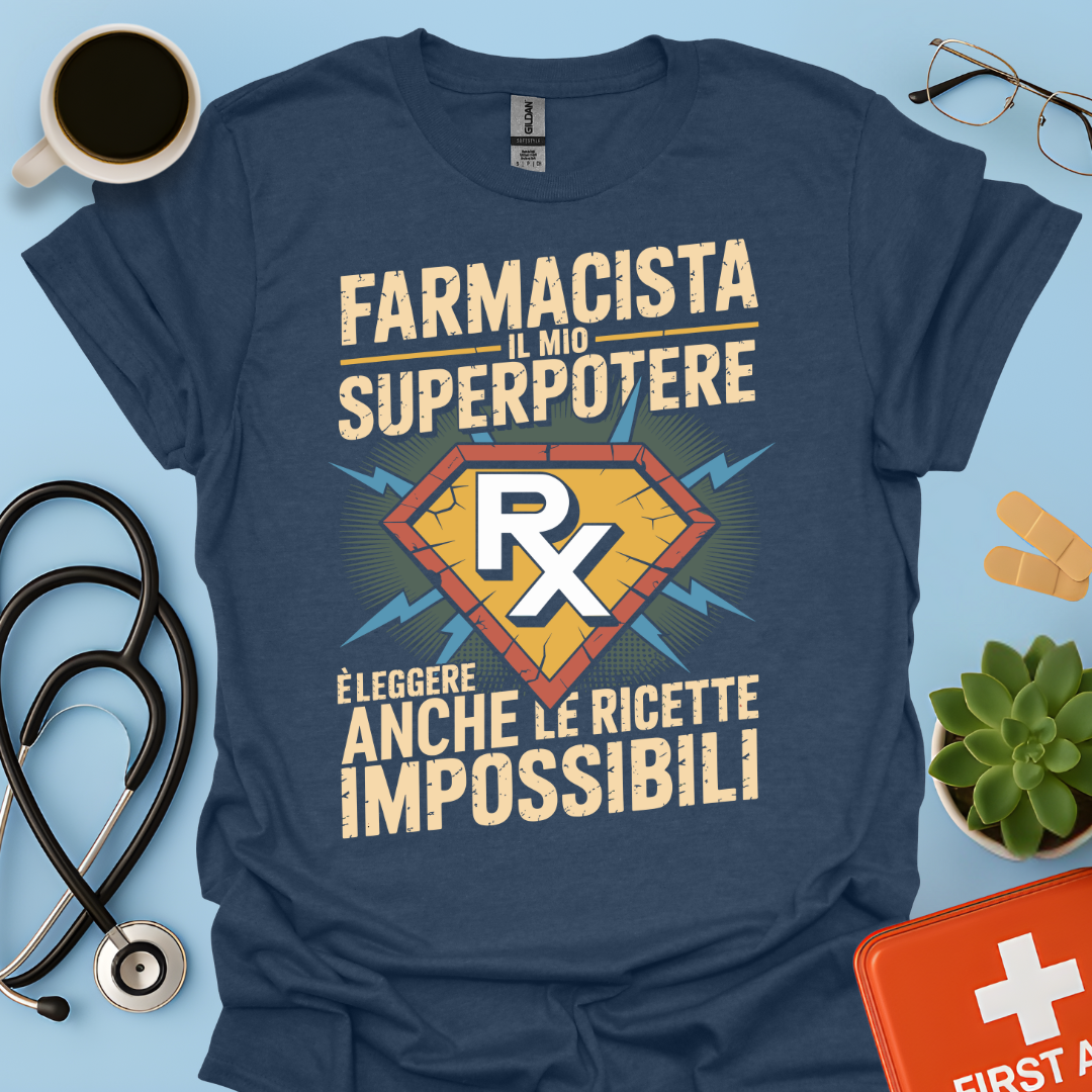 Farmacista il mio superpotere è leggere anche le ricette impossibili- Farmacista Maglietta