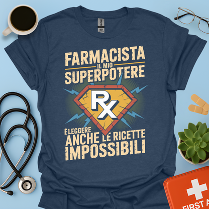 Farmacista il mio superpotere è leggere anche le ricette impossibili- Farmacista Maglietta