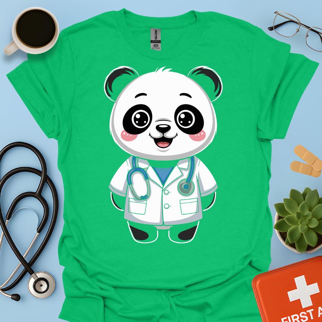 Panda Dottore Carino Maglietta