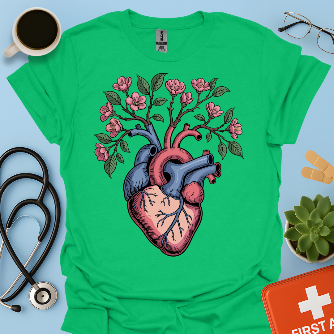 Anatomia Floreale Cuore Medicina Maglietta