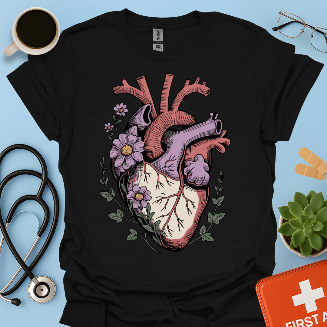 Anatomia Floreale: Cuore Medicina Maglietta