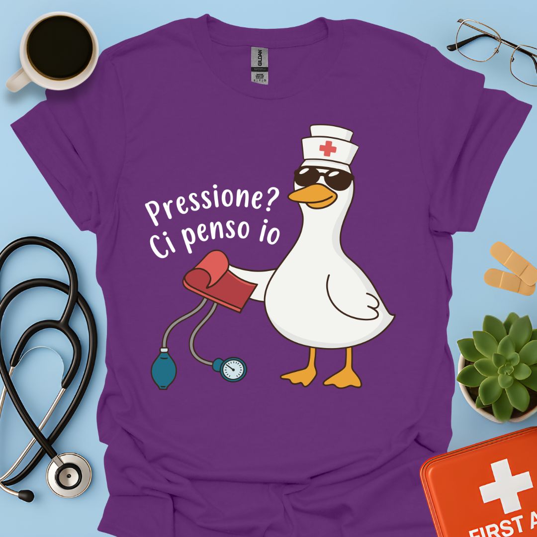 Pressione? Ci penso io - Maglietta Divertente per OSS, Infermiera e Assistente