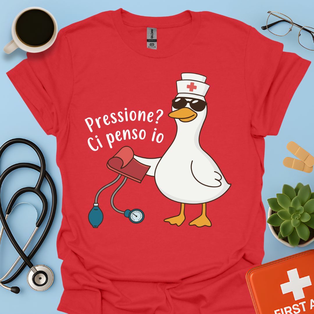Pressione? Ci penso io - Maglietta Divertente per OSS, Infermiera e Assistente