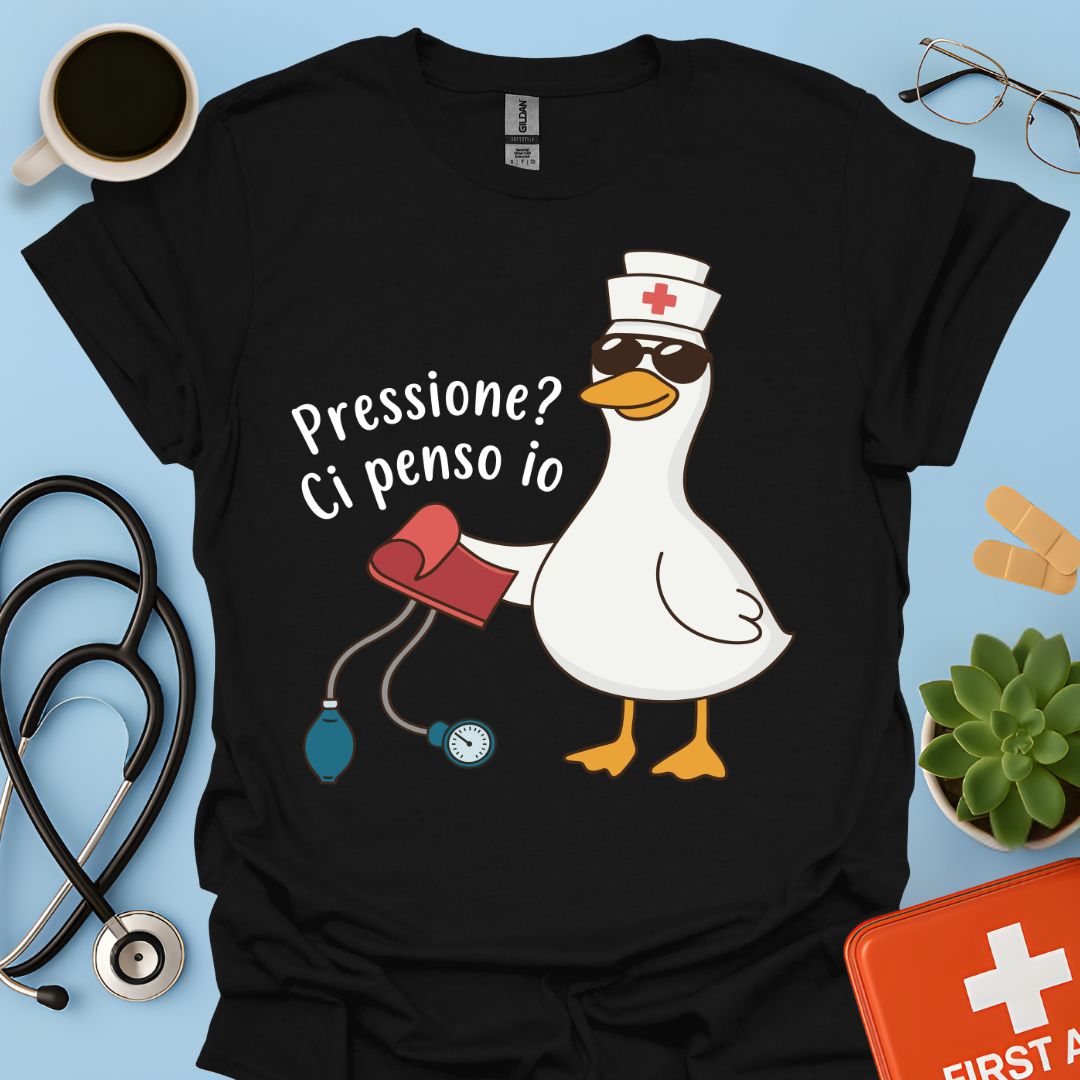 Pressione? Ci penso io - Maglietta Divertente per OSS, Infermiera e Assistente