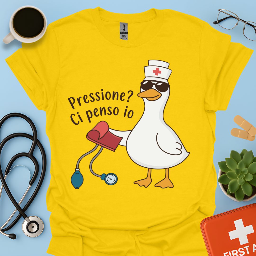 Pressione? Ci penso io - Maglietta Divertente per OSS, Infermiera e Assistente