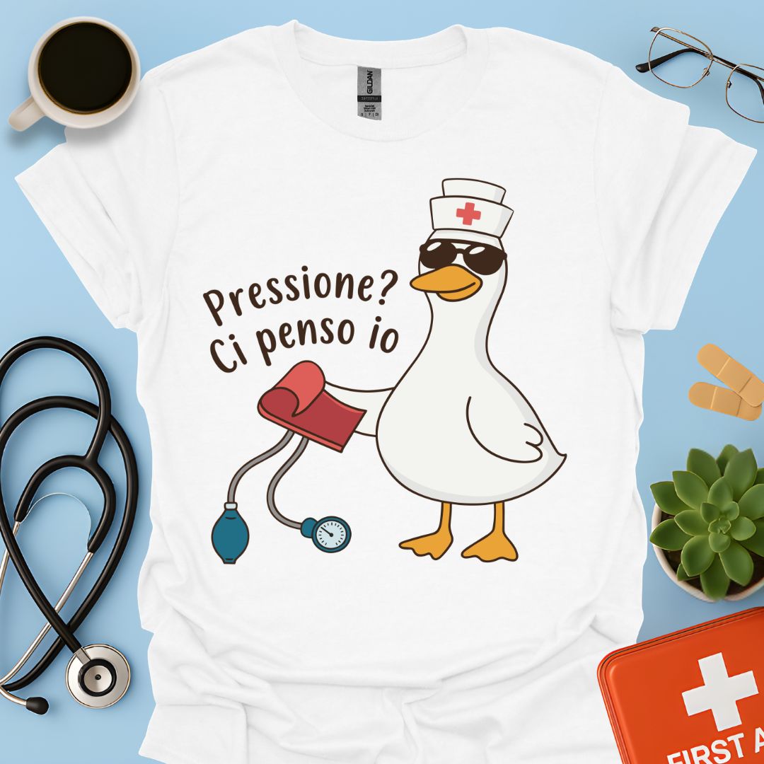 Pressione? Ci penso io - Maglietta Divertente per OSS, Infermiera e Assistente