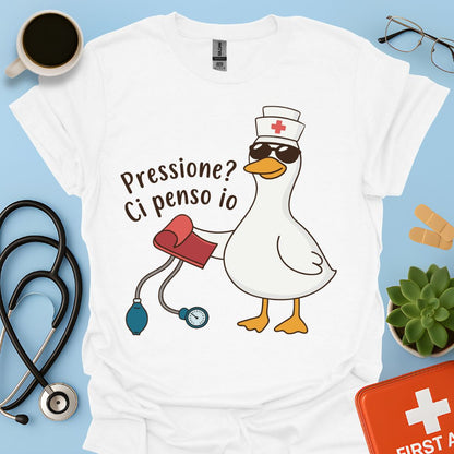 Pressione? Ci penso io - Maglietta Divertente per OSS, Infermiera e Assistente