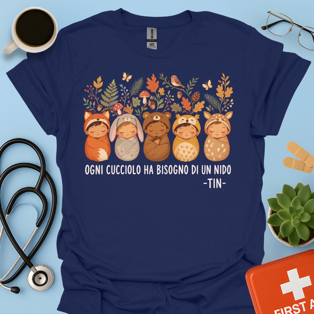Maglietta TIN Cuccioli del Bosco – Blu Navy