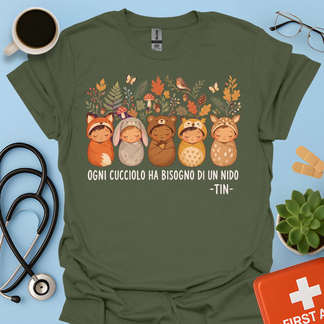 Maglietta TIN Cuccioli del Bosco – Verde Militare