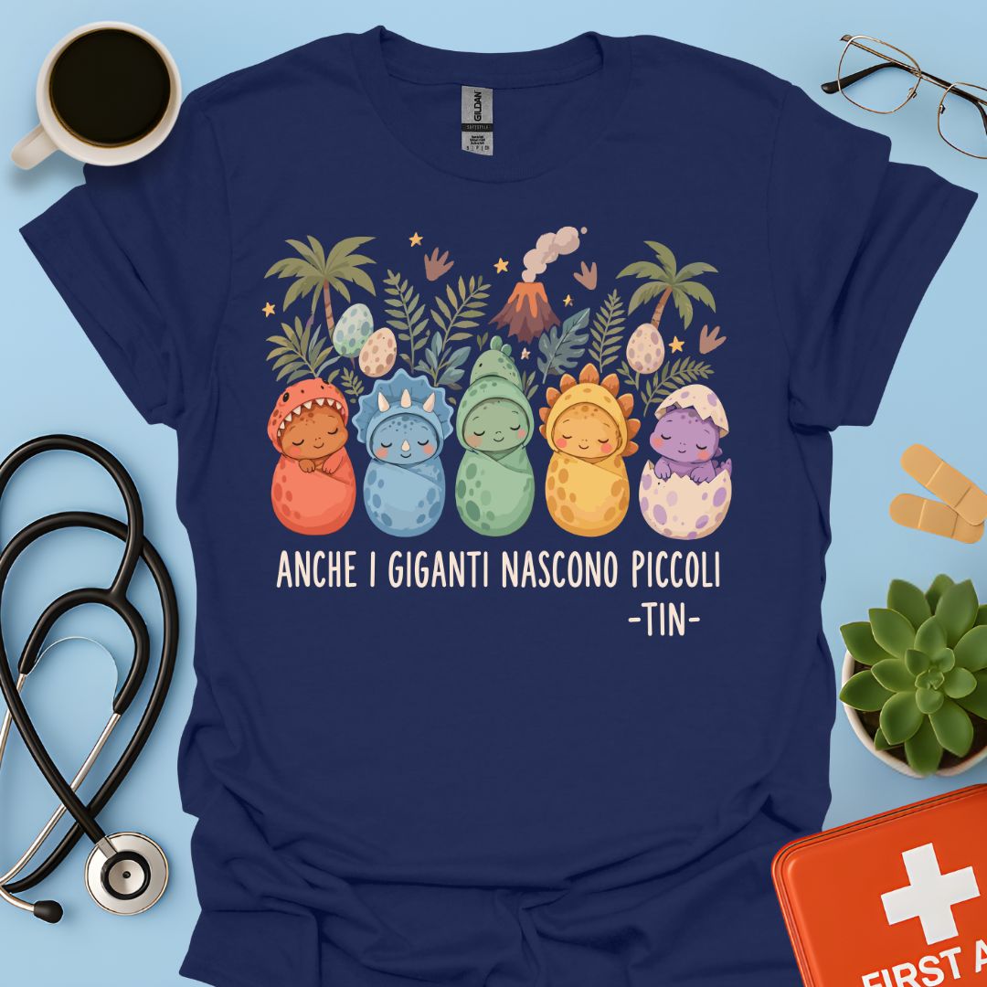 Maglietta TIN Dinosauri Neonati – Blu Navy