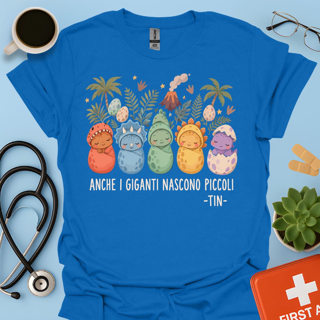 Maglietta TIN Dinosauri Neonati – Blu Royal