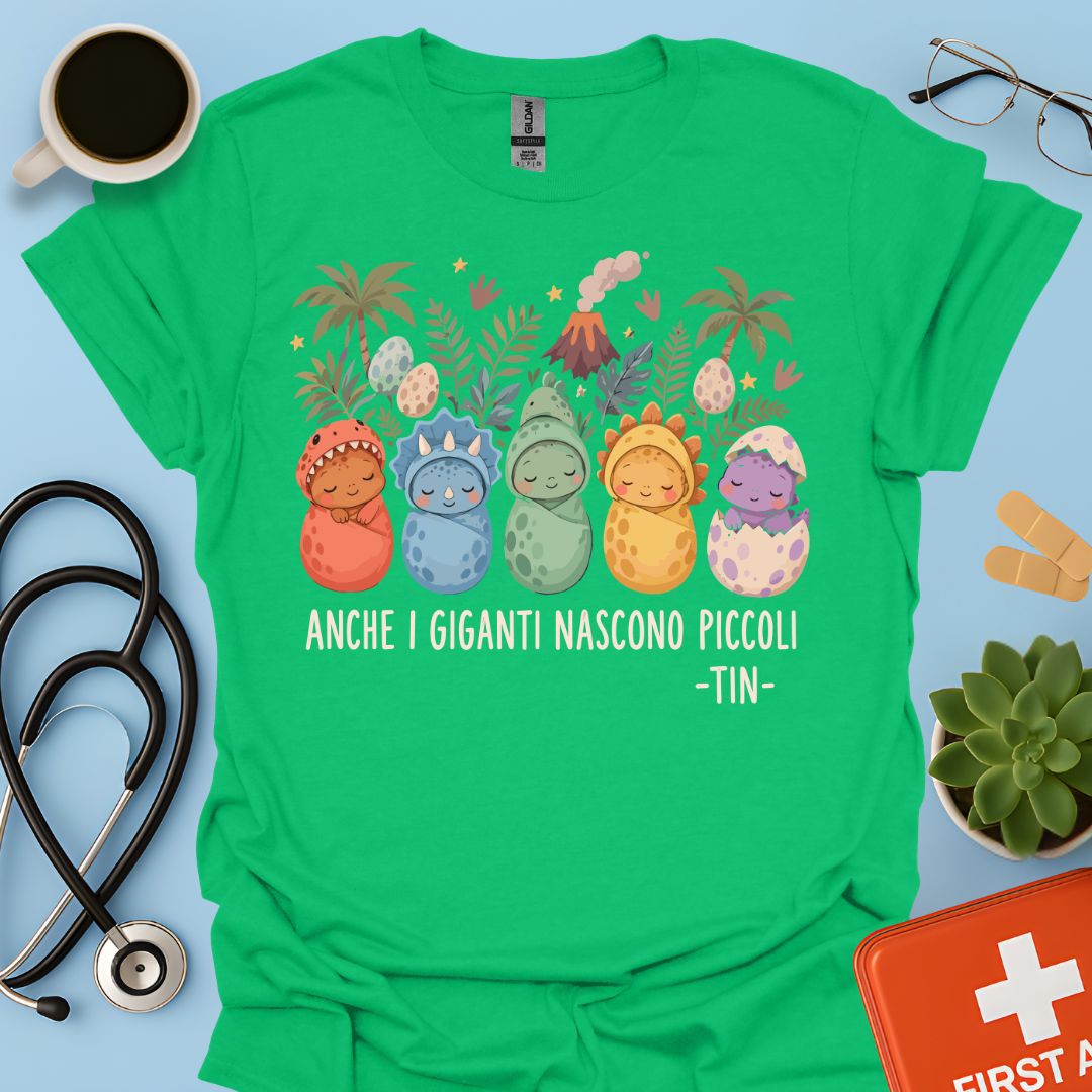 Maglietta TIN Dinosauri Neonati – Verde Irlandese