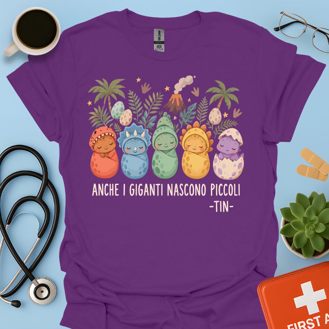 Maglietta TIN Dinosauri Neonati – Viola