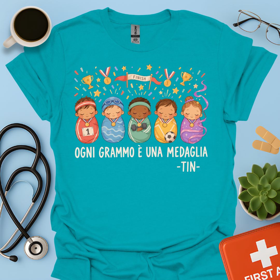 Maglietta TIN Neonati Campioni – Blu Tropicale