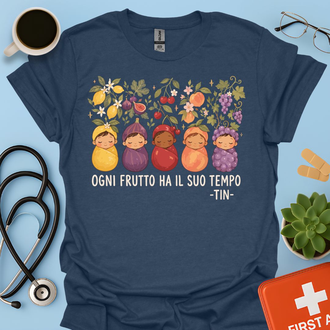 Maglietta TIN Neonati Frutti – Blu Navy Mélange