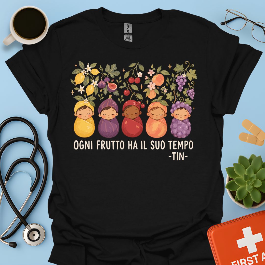 Maglietta TIN Neonati Frutti – Nero