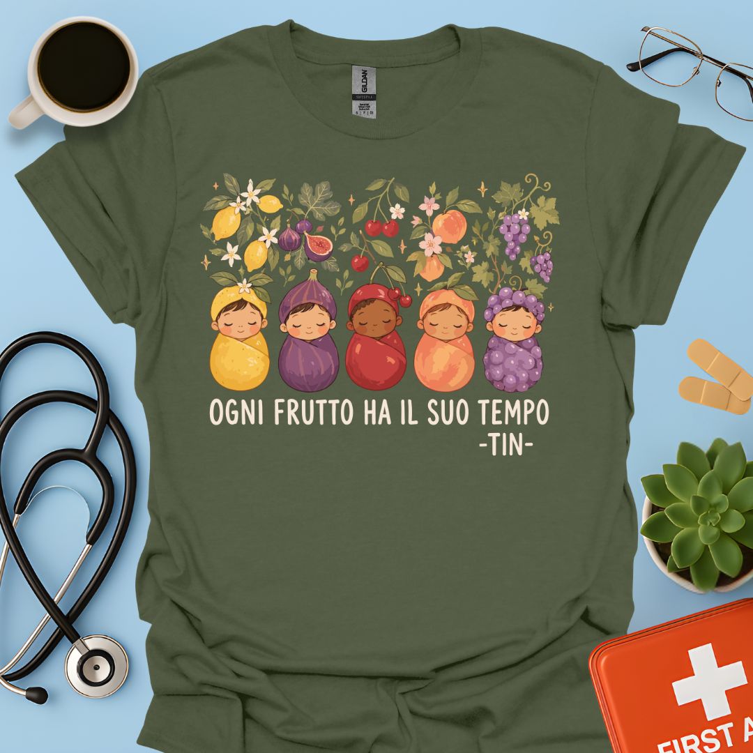 Maglietta TIN Neonati Frutti – Verde Militare
