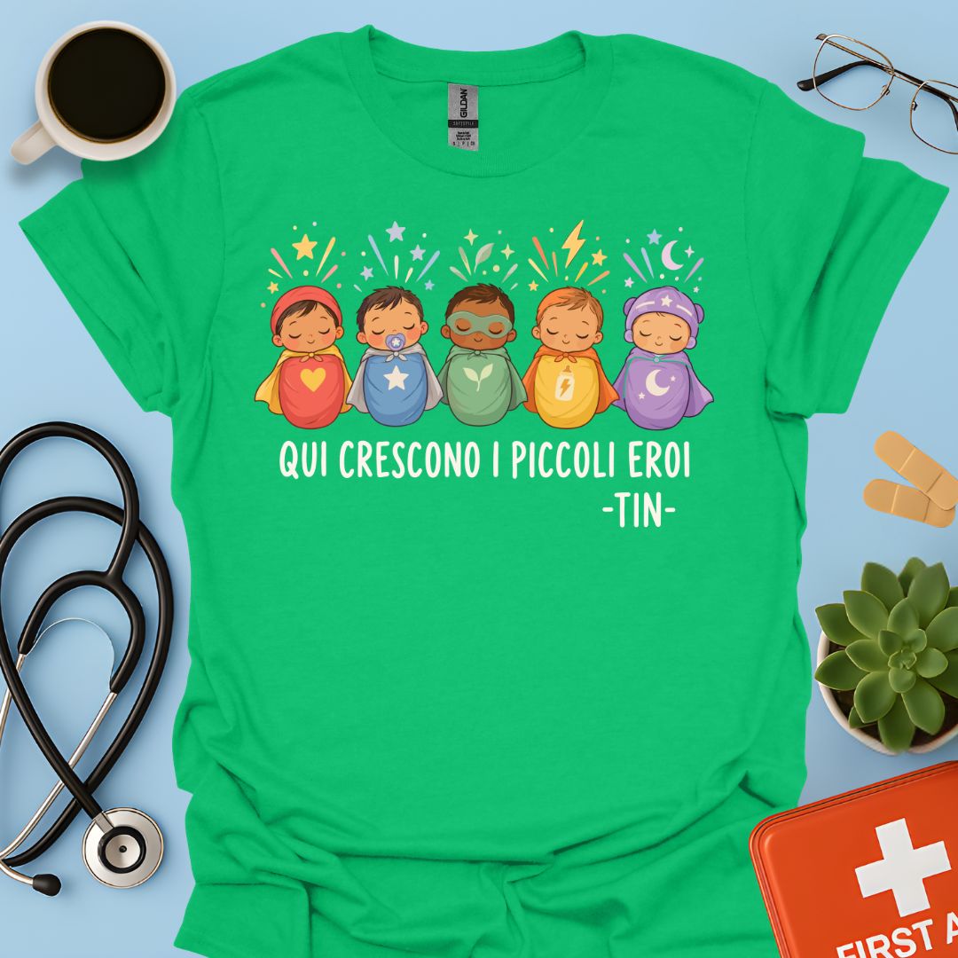 Maglietta TIN Neonati Supereroi – Verde Irlandese